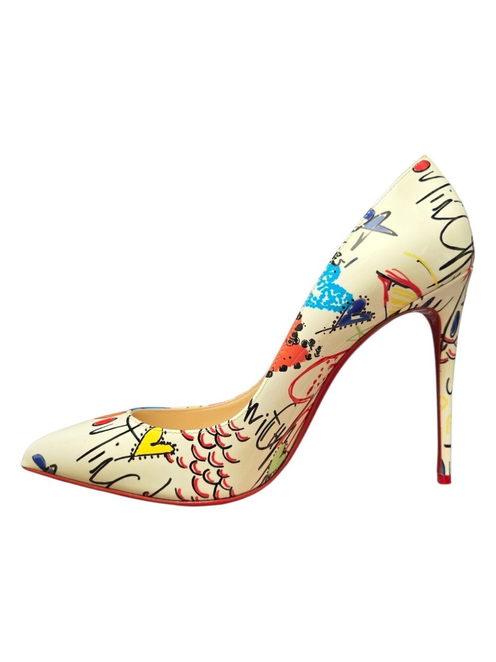 Christian Louboutin So Kate Graffiti Art Patent Leather 120 Heel Pumps
